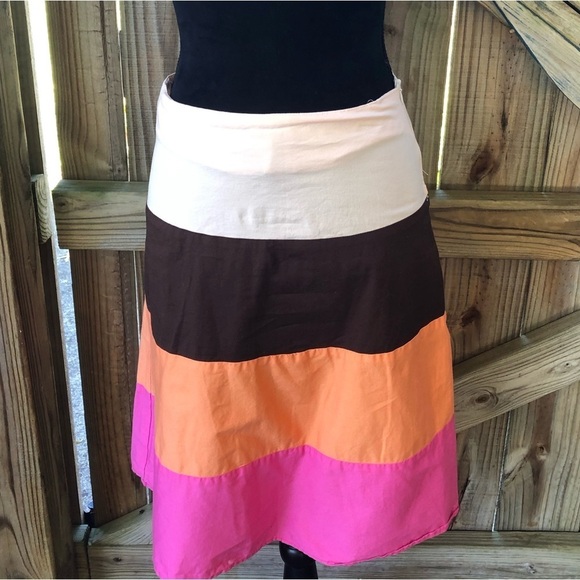 LVL X Level 10 Wide Stripe Multicolor Cotton Skirt Size S - Picture 1 of 5